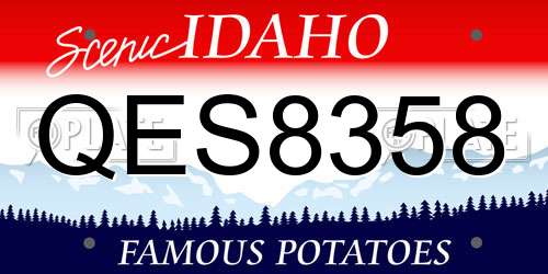 QES8358 Idaho License Plate