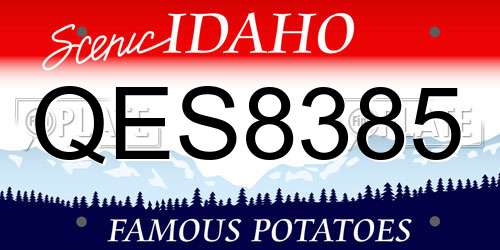 QES8385 Idaho License Plate