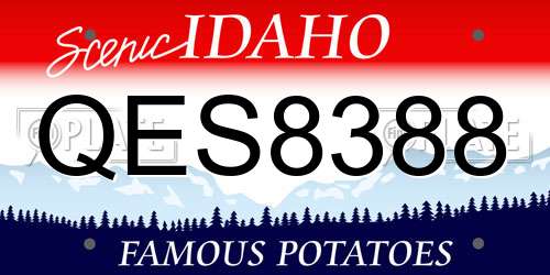 QES8388 Idaho License Plate