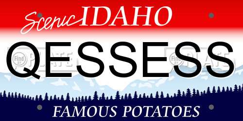 QESSESS Idaho License Plate