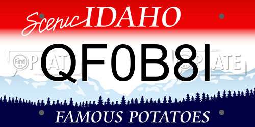 QF0B8I Idaho License Plate