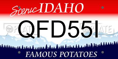 QFD55I Idaho License Plate