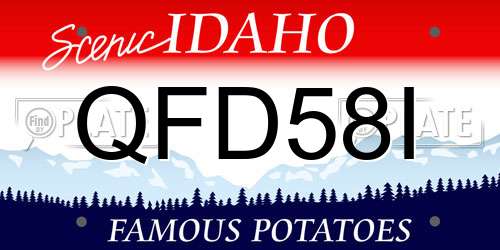QFD58I Idaho License Plate