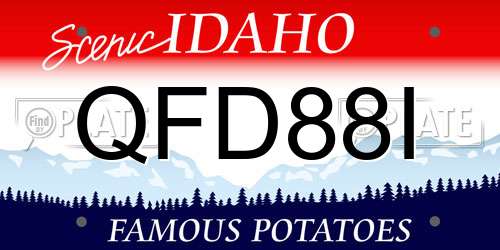 QFD88I Idaho License Plate