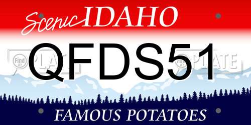 QFDS51 Idaho License Plate