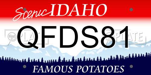QFDS81 Idaho License Plate