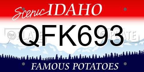 QFK693 Idaho License Plate