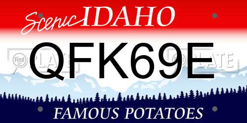 QFK69E Idaho License Plate