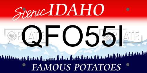 QFO55I Idaho License Plate