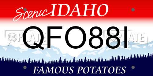 QFO88I Idaho License Plate