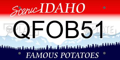 QFOB51 Idaho License Plate