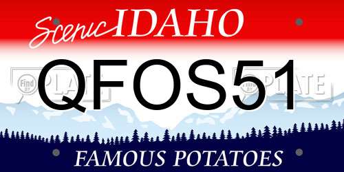QFOS51 Idaho License Plate