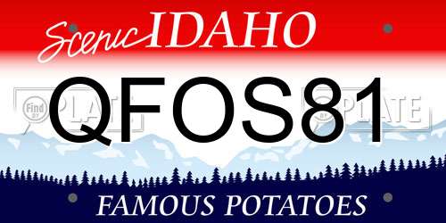 QFOS81 Idaho License Plate
