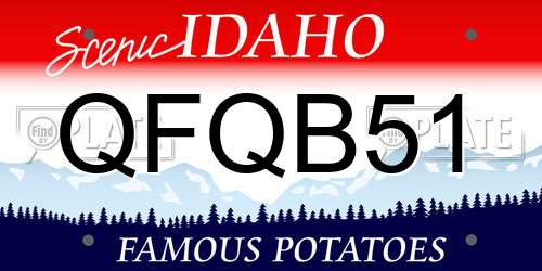 QFQB51 Idaho License Plate