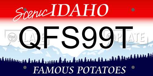 QFS99T Idaho License Plate