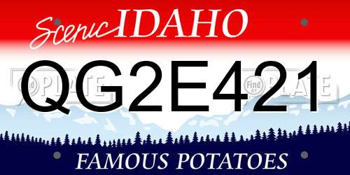 QG2E421 Idaho License Plate