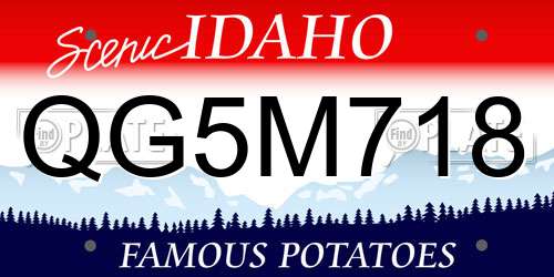 QG5M718 Idaho License Plate