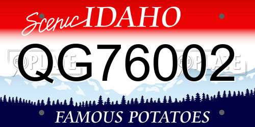 QG76002 Idaho License Plate