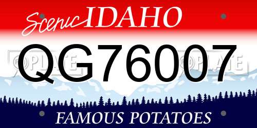 QG76007 Idaho License Plate