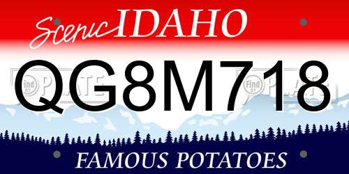 QG8M718 Idaho License Plate