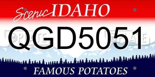 QGD5051 Idaho License Plate