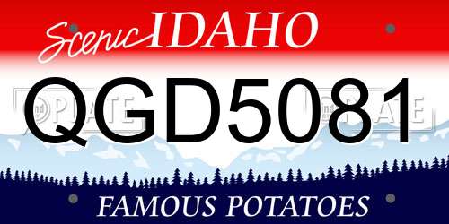 QGD5081 Idaho License Plate