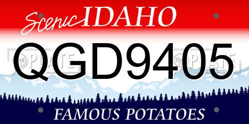 QGD9405 Idaho License Plate