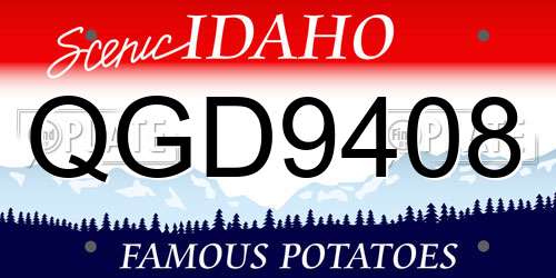 QGD9408 Idaho License Plate