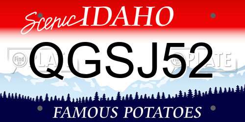 QGSJ52 Idaho License Plate