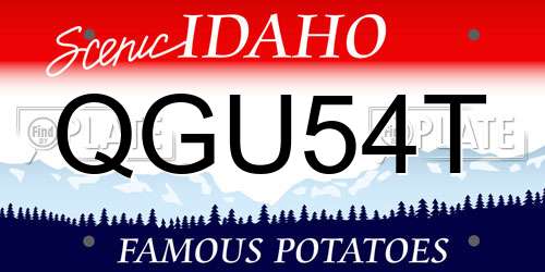 QGU54T Idaho License Plate