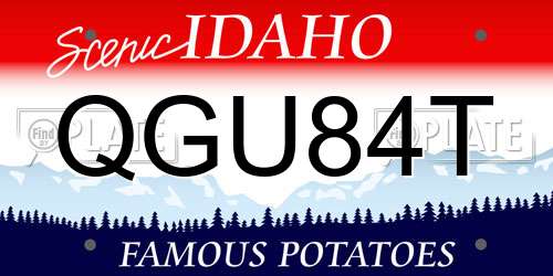 QGU84T Idaho License Plate