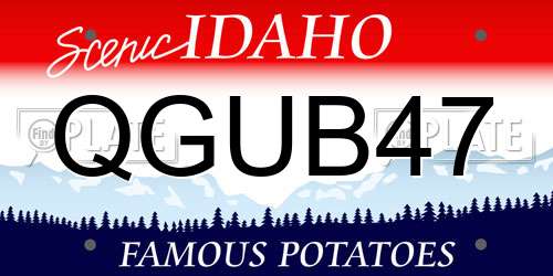 QGUB47 Idaho License Plate