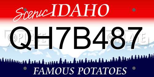 QH7B487 Idaho License Plate