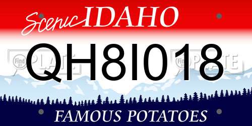 QH8I018 Idaho License Plate