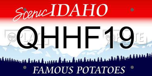 QHHF19 Idaho License Plate