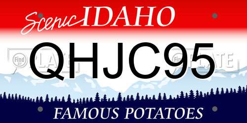 QHJC95 Idaho License Plate