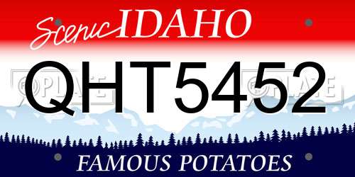 QHT5452 Idaho License Plate