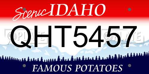 QHT5457 Idaho License Plate