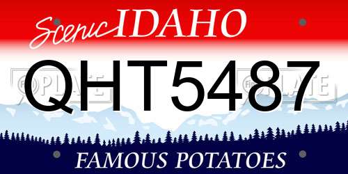 QHT5487 Idaho License Plate