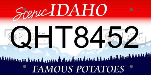 QHT8452 Idaho License Plate