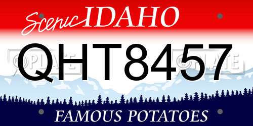 QHT8457 Idaho License Plate