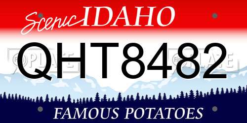 QHT8482 Idaho License Plate