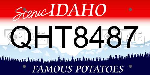 QHT8487 Idaho License Plate