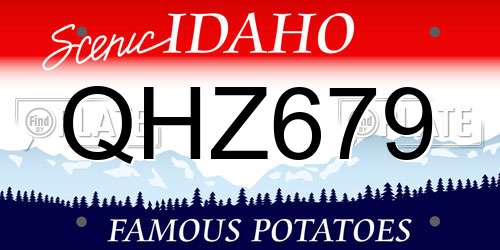 QHZ679 Idaho License Plate