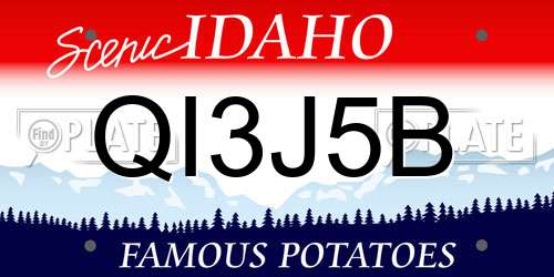 QI3J5B Idaho License Plate