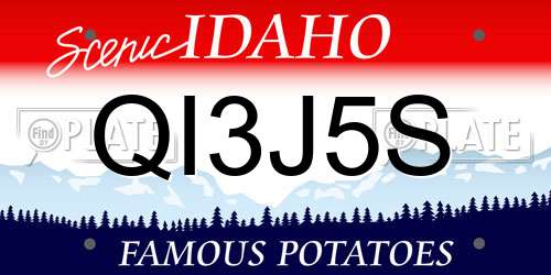 QI3J5S Idaho License Plate