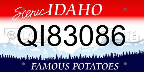 QI83086 Idaho License Plate