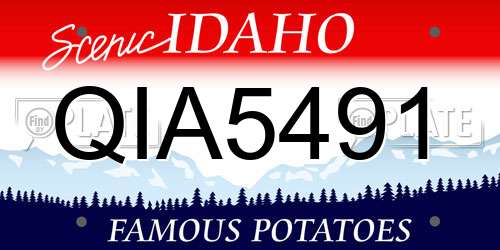 QIA5491 Idaho License Plate