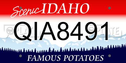 QIA8491 Idaho License Plate