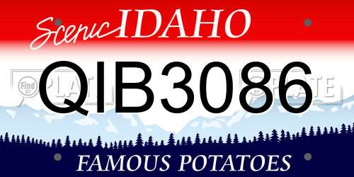 QIB3086 Idaho License Plate